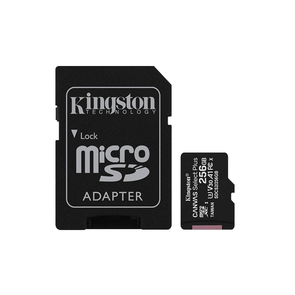 Kingston NEW Canvas Select PLUS 256GB MicroSDXC Card A1 C10 UHS-I with ADAPTER