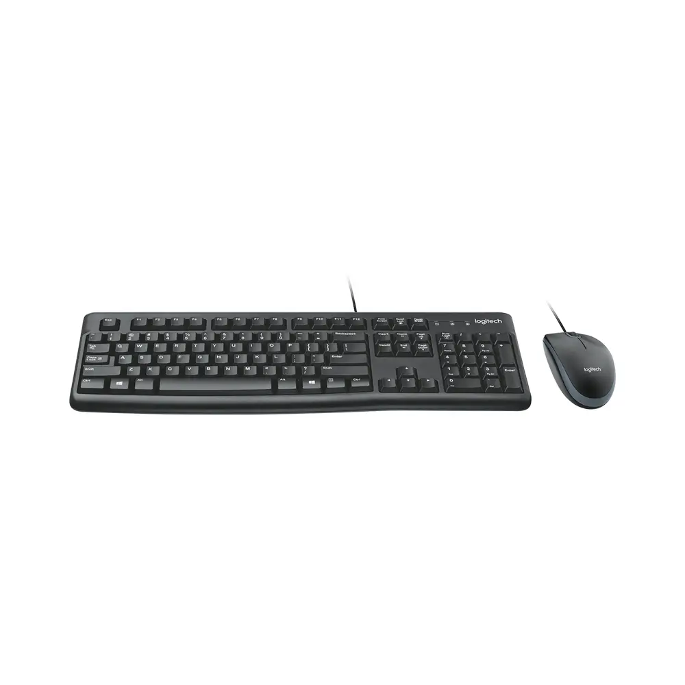 Logitech MK120 Wired USB Keyboard and Mouse Set (Q-TR) - Black