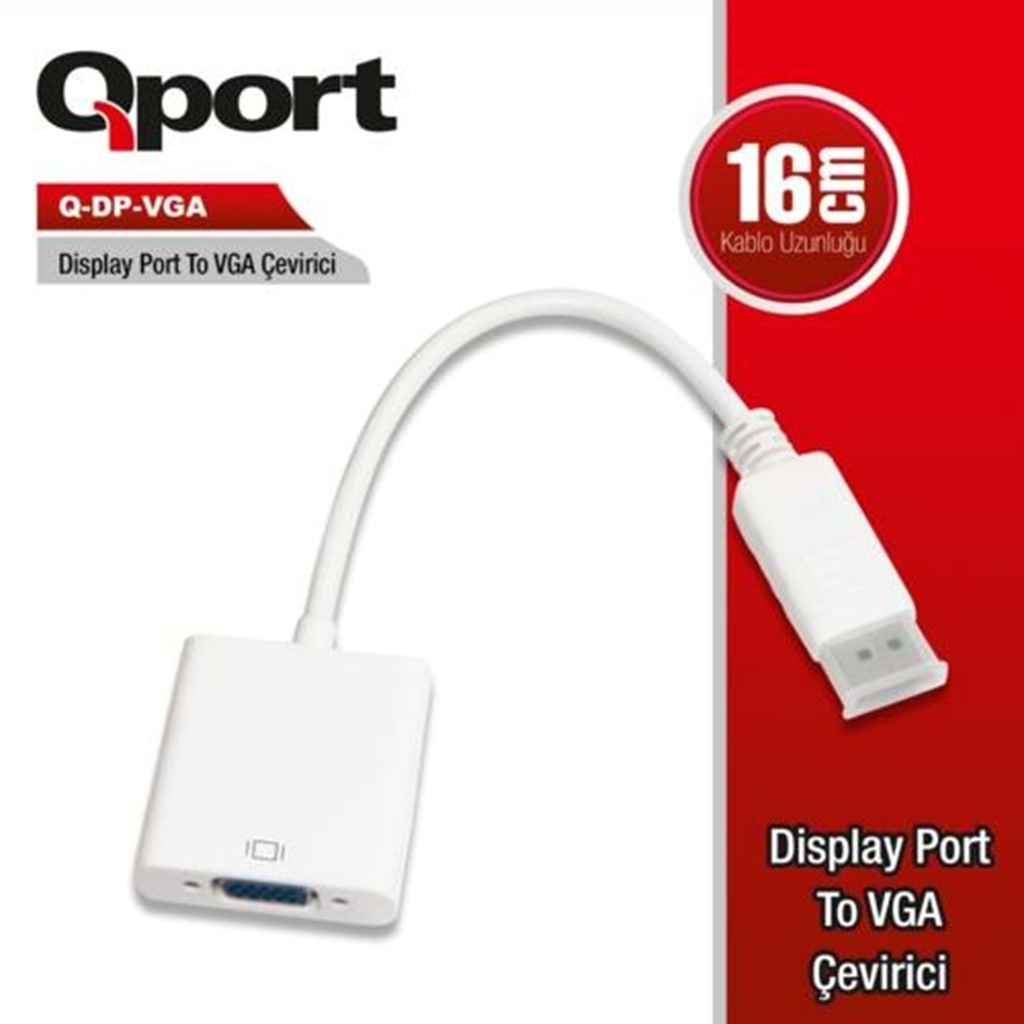 Qport DP-VGA Display Port To VGA Converter 