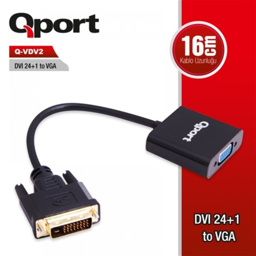 Qport Q-VDV2 Dvi24+1 to VGA ActiveConverter