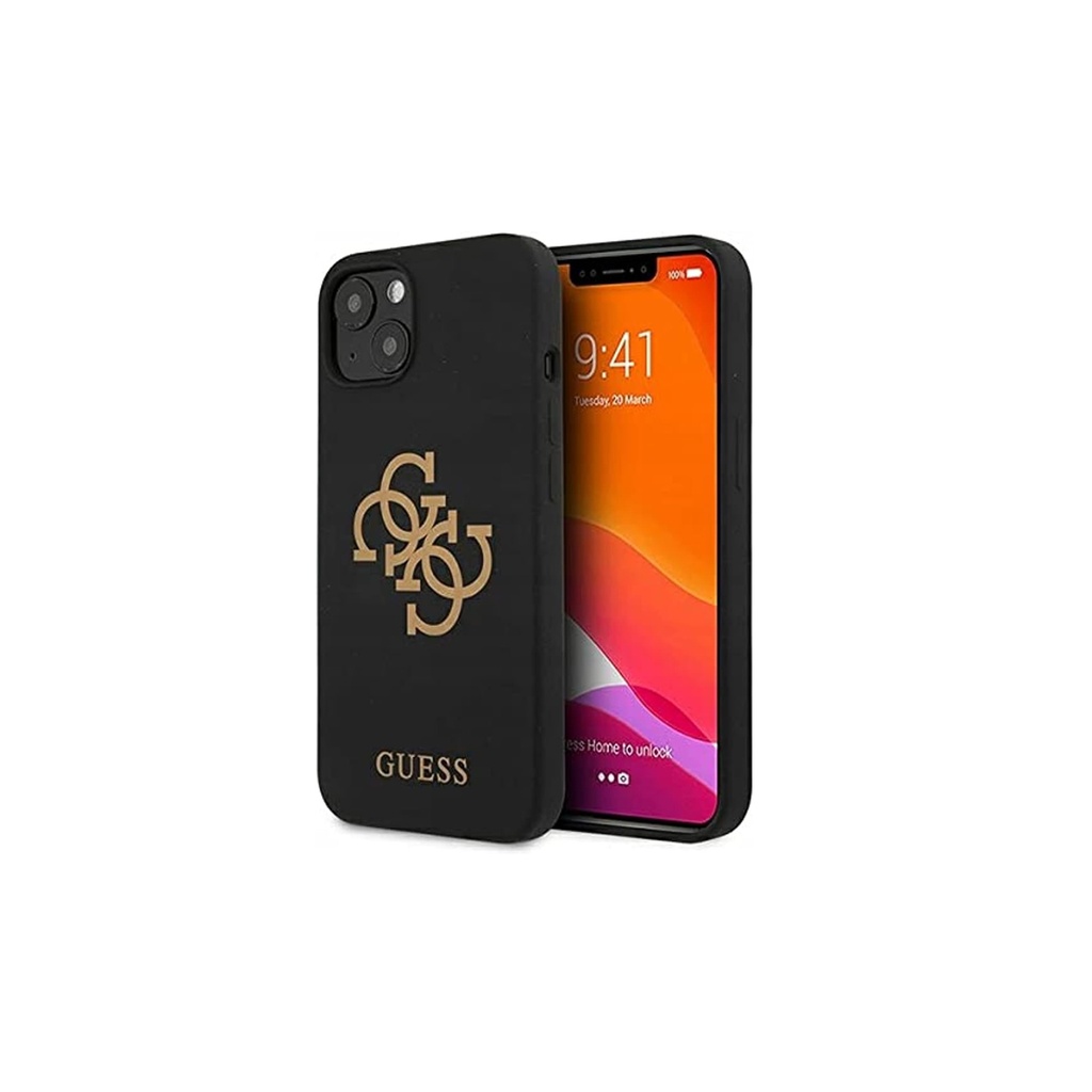 Guess Liquid Silicone Case Big 4G With Logo Print For iPhone 13 Series