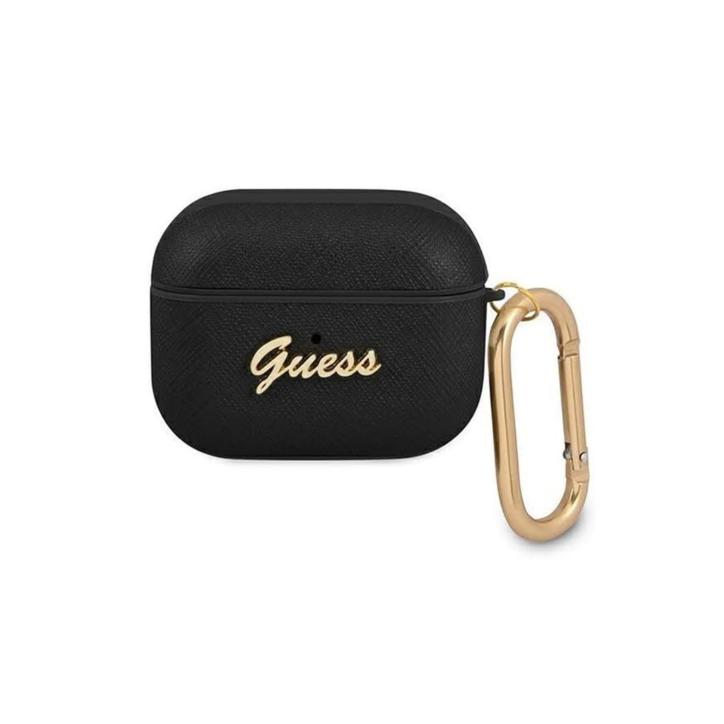 Guess Silicone Printed Script Case with Ring for Airpods
