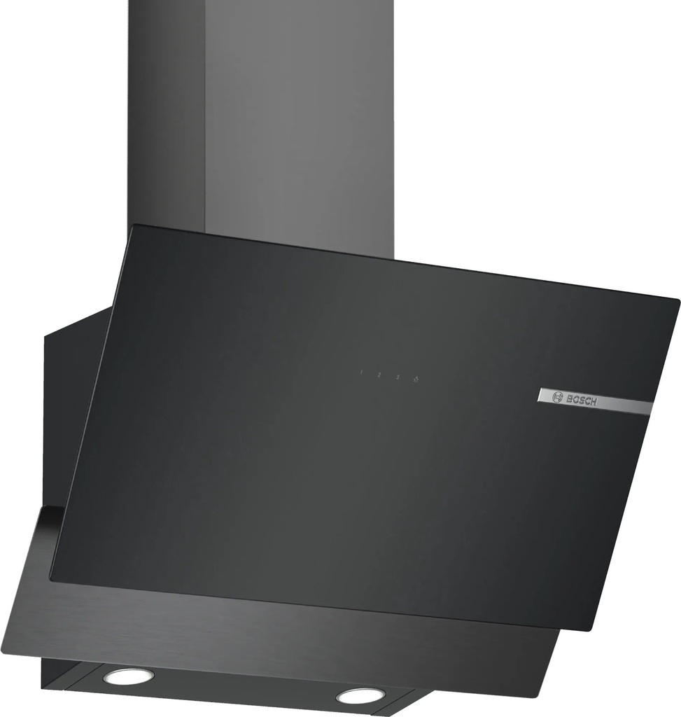 BOSCH DWK65AD30R Serie 4 Wall Mounted Hood 60cm Black Glass 3-stage Smoked with 616m3 ventilation capacity