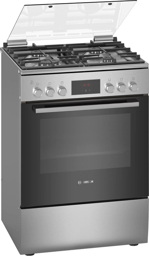 BOSCH HGB330E50Q Serie | 4 Freestanding gas cooker 4 Gas hobs Silver A energy class gas safe Large Gas Grill