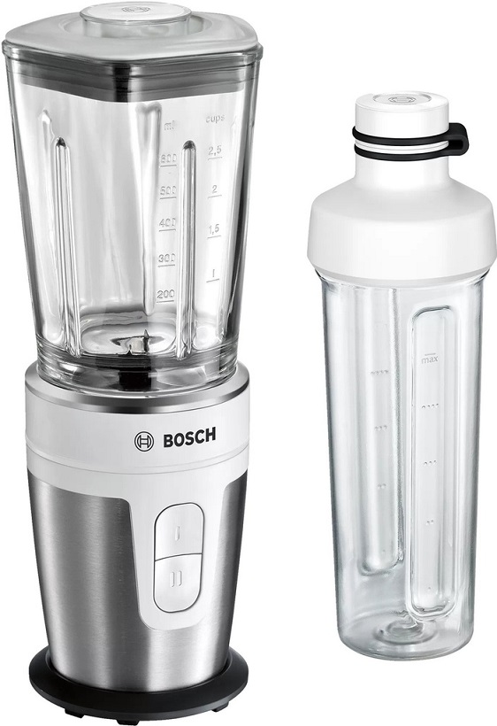 BOSCH MMBM7G2M Mini blender VitaStyle Mixx2Go Stainless steel 350W Silver 2-stage speed adjustable Ready to Go Sports Bottle Ice crushing