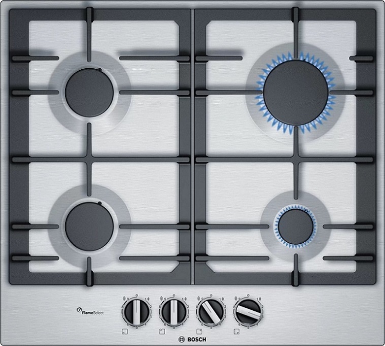 BOSCH PCP6A5B90M Series 6 gas hob 60cm Stainless steel Inox 4 Gas Cooker