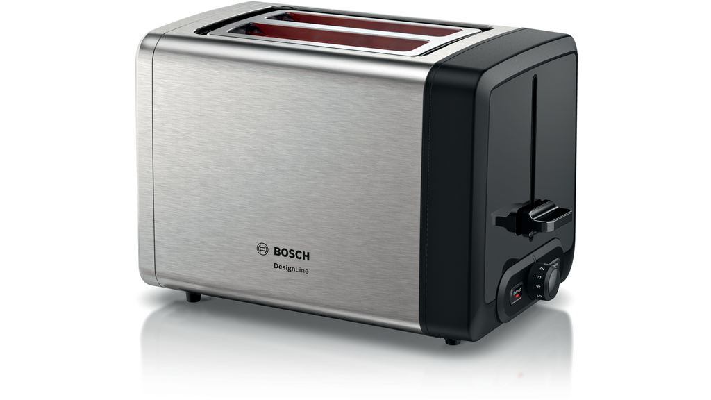 BOSCH TAT4P420 Compact toaster DesignLine Stainless steel with double compartment 970W