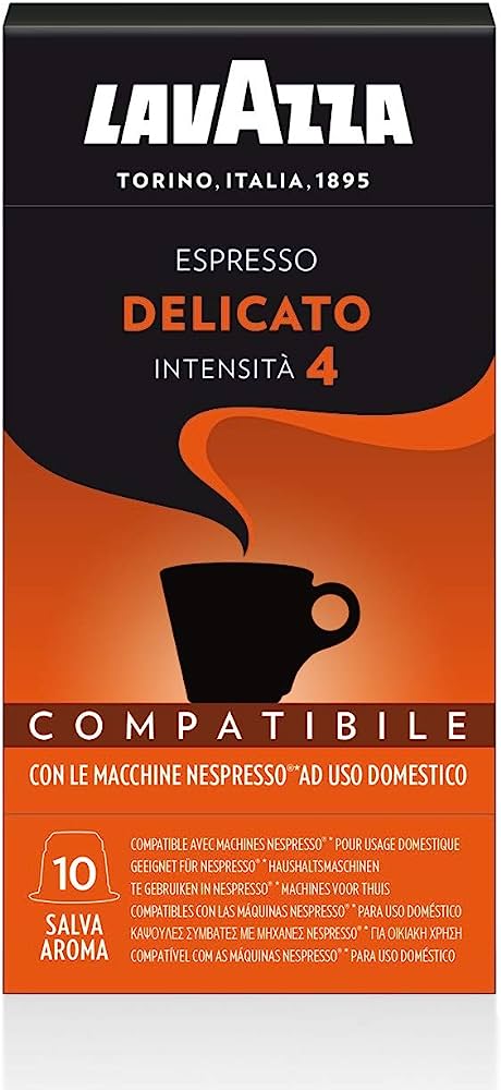 Lavazza Espresso Delicato, Nos Nespresso Compatible Coffee Capsules