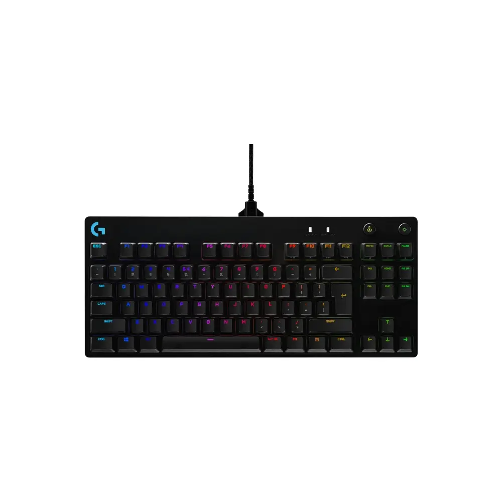 Logitech G PRO TKL Wired RGB Backlit GX Blue Clicky Mechanical Black Gaming Keyboard