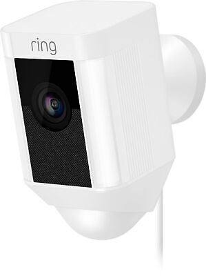 Ring Spotlight Cam Wired (Plug-In) Outdoor Rectangle Security Camera,