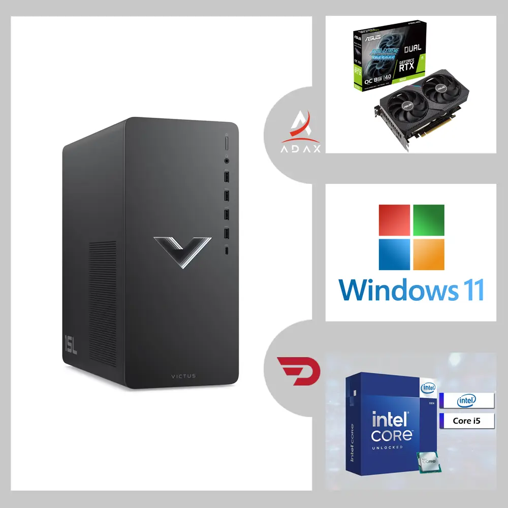 HP Victus 15L i5-12400F, Nvidia GeForce RTX 3050 GPU, 8GB DDR4 RAM, 512GB NVMe SSD | Bolt BT-124A Entry Gaming System