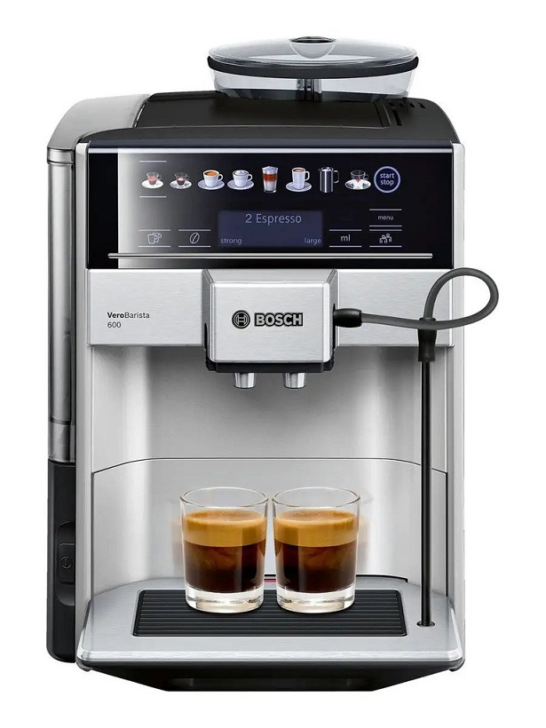 BOSCH TIS65621RW Fully automatic coffee machine Vero Barista 600, 19bar, water tank 1.7L, milk container 0.5L, 1500W, Silver