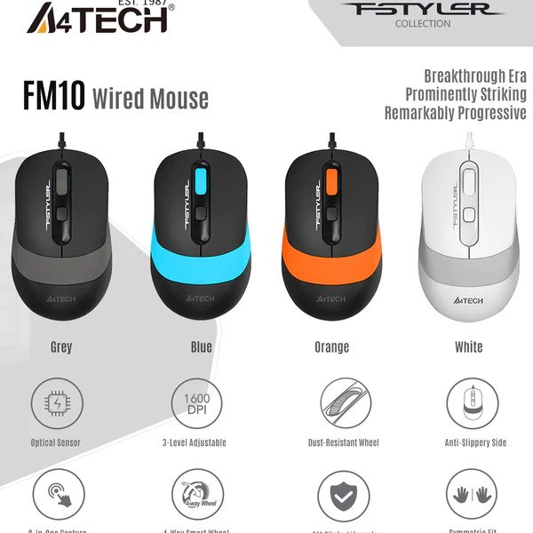 A4 Tech FM10 1600 DPI Optical Mouse