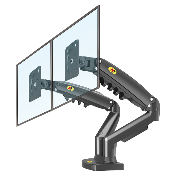 NB North Bayou Dual Monitor Desk Mount Stand Full Motion Swivel Computer Monitor Arm for Two Screens 17-27 Inch with 4.4~19.8lbs Load Capacity for Each Display F160