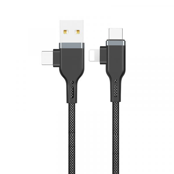 Wiwu PT06 Platinum 2 in 2 USB Cable To Lightning (0.3 Meter/ 1.2 Meter)