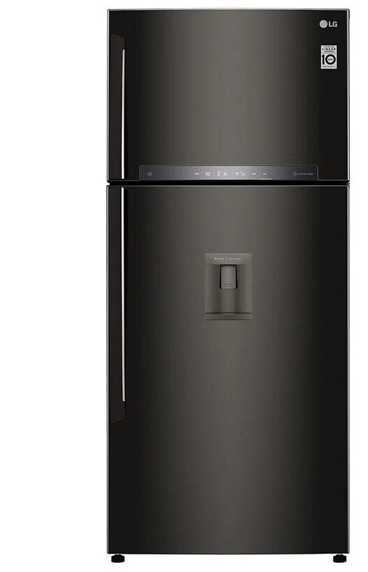 LG GTF744BLPZD Smart Double Door Refrigerator, 509L, Door-Cooling Wi-Fi Bar handles Drink Dispenser, Energy Class E, 180х78х73cm, Black