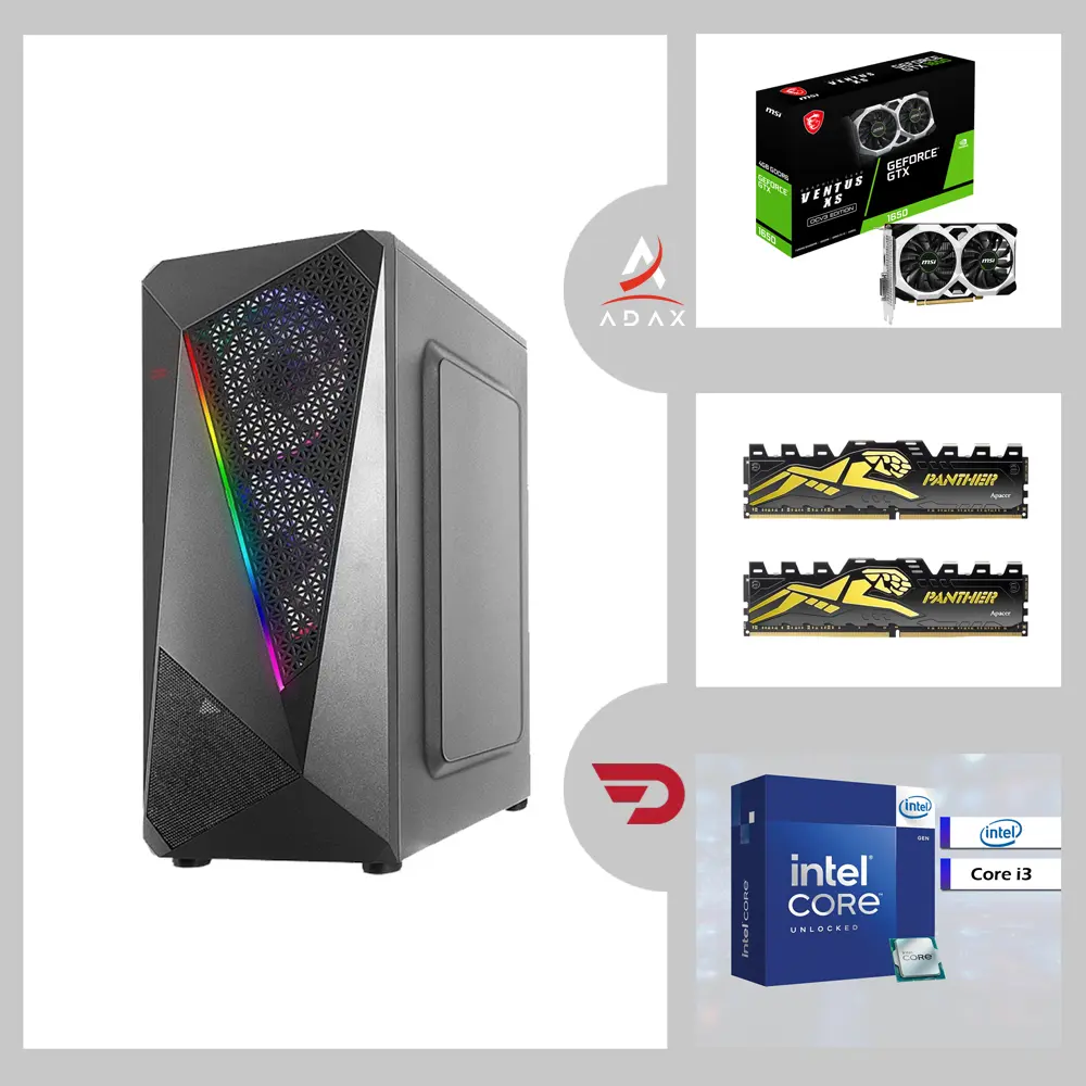 Spark SP-313B i3-13100F, Nvidia GTX 1650 Super GPU, 16GB DDR4 RAM, 500GB NVMe SSD, Gigabyte H610 Motherboard | Entry Gaming System 