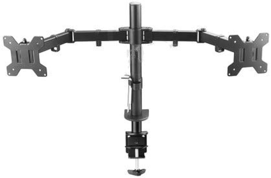 MS02 Desktop clamping full motion 360-degree, Dual Monitor holder stand 10"-27" LCD LED monitor mount arm loading 8kgs each head (Double Screen)