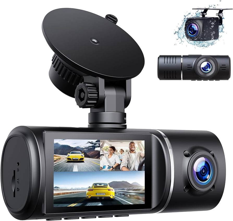 NexiGo 3 Channel Dash Cam with Rotatable Interior Front Camera, Sony Sensors