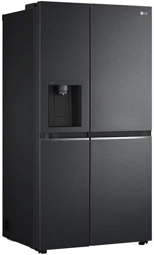 LG GSLV70MCTM Side-by-Side Fridge & Freezer wich Digital line compressor and DoorCooling+™ and ThinQ™ technology, No FROST, 635L, 179x91.3x73.5cm, Energy Class F, Matte Black (Anthracite)