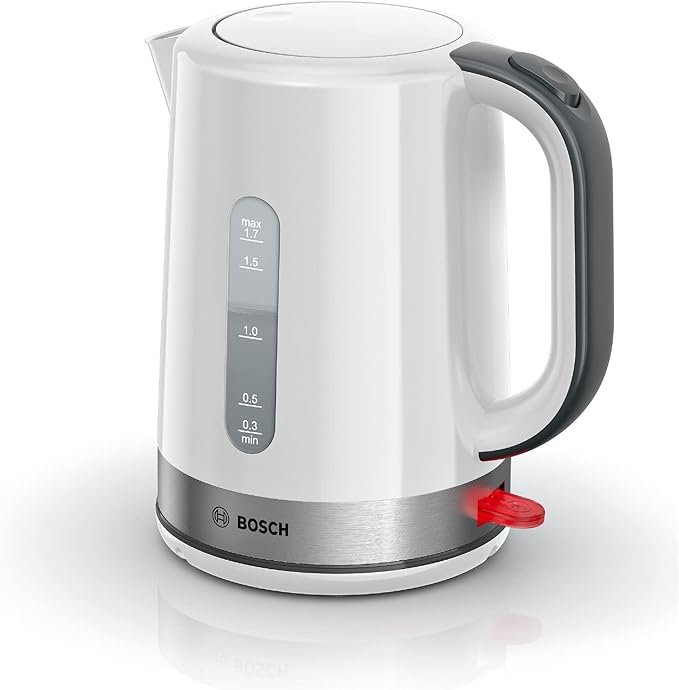 Bosch TWK6A511 Electric Kettle 1.7L, 2200W, White/Gray