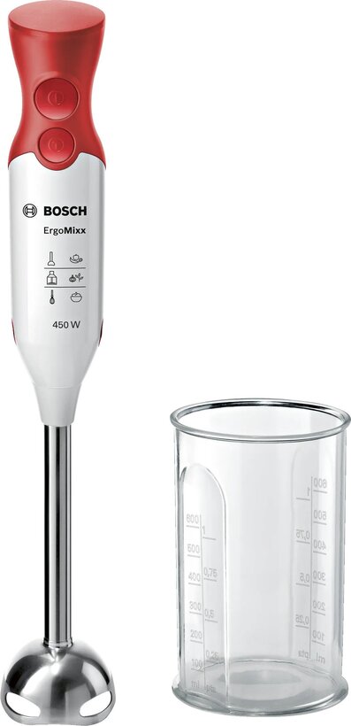 Bosch MSM64110 Hand blender ErgoMixx 450W, White/Red