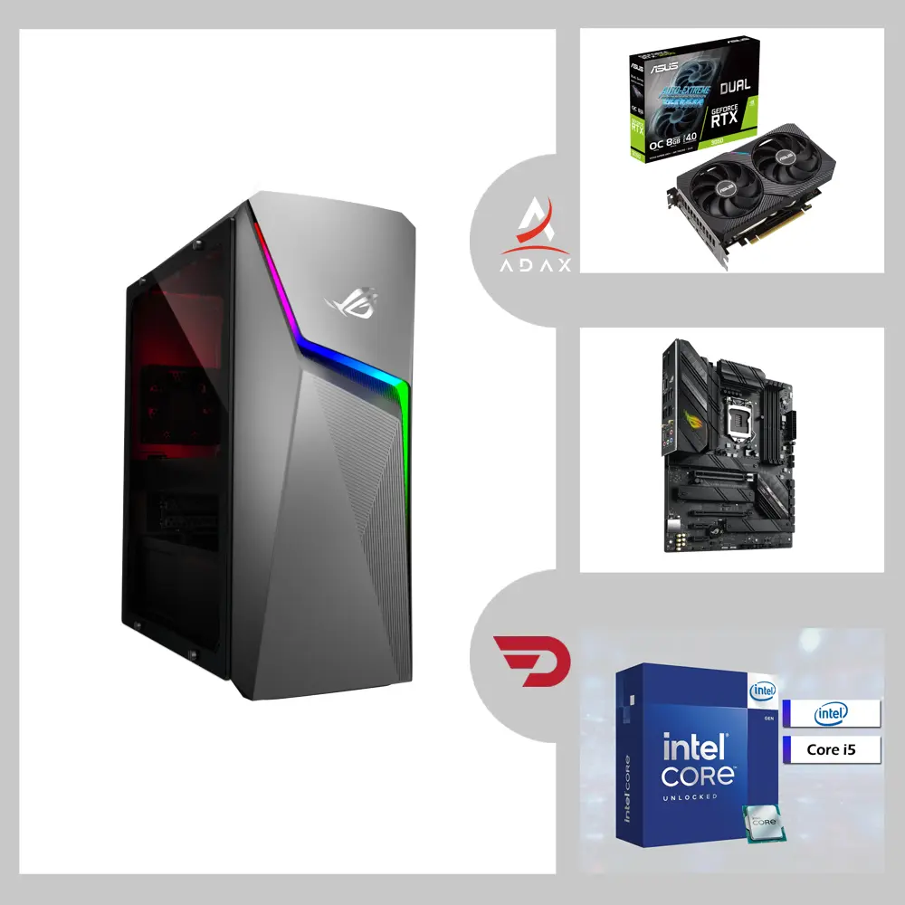 ASUS ROG Strix G10CE-WB553 i5-11400F, Nvidia GeForce RTX 3050 GPU, 8GB DDR4 RAM, 512GB NVMe SSD | Bolt Entry Gaming System