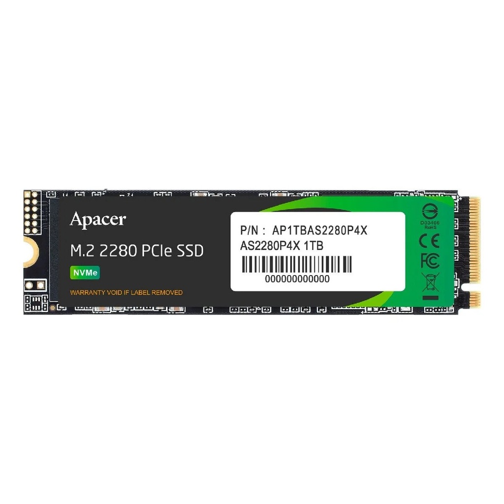 Apacer AS2280P4X-1 1TB 2100-1700 MB/s M.2 PCIe Gen3x4 SSD (AP1TBAS2280P4X-1)