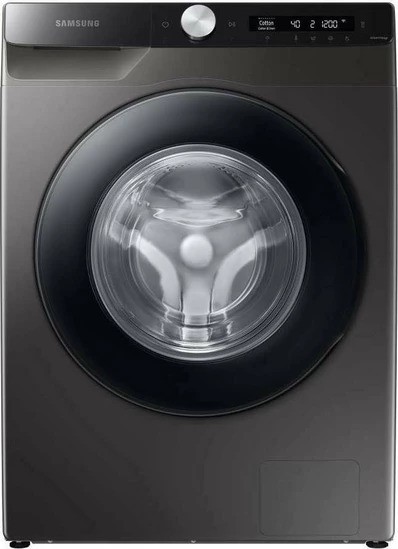 SAMSUNG WW90T504DAX Washing machine with Eco Bubble™ technology, AI Control, Hygiene Steam, 9kg, Energy class A, 60x85x55cm, Gray/Black door