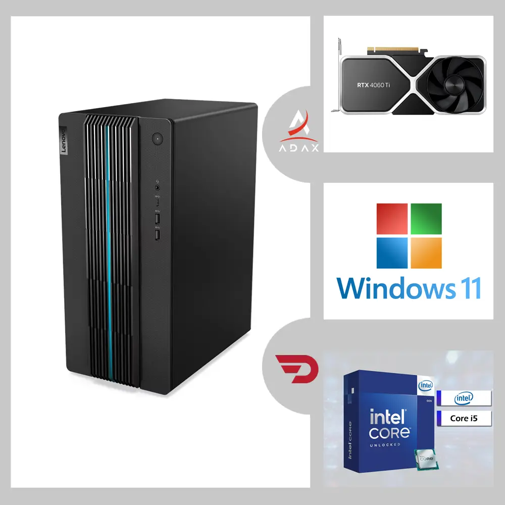 Lenovo 5 17IAB7 i5-12400, Nvidia GeForce RTX 4060 Ti GPU, 16GB DDR4 RAM, 256GB SSD + 1TB HDD | Blaze BL-124T Mid Gaming System