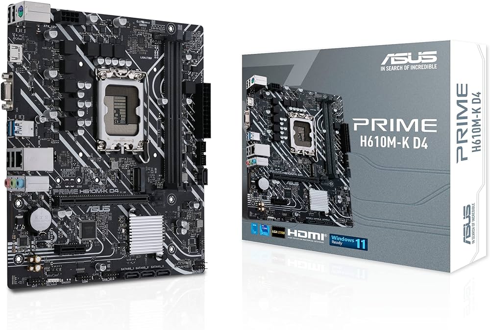 ASUS PRIME H610M-K ARGB DDR5 5600MHz M.2 HDMI VGA mATX 1700p