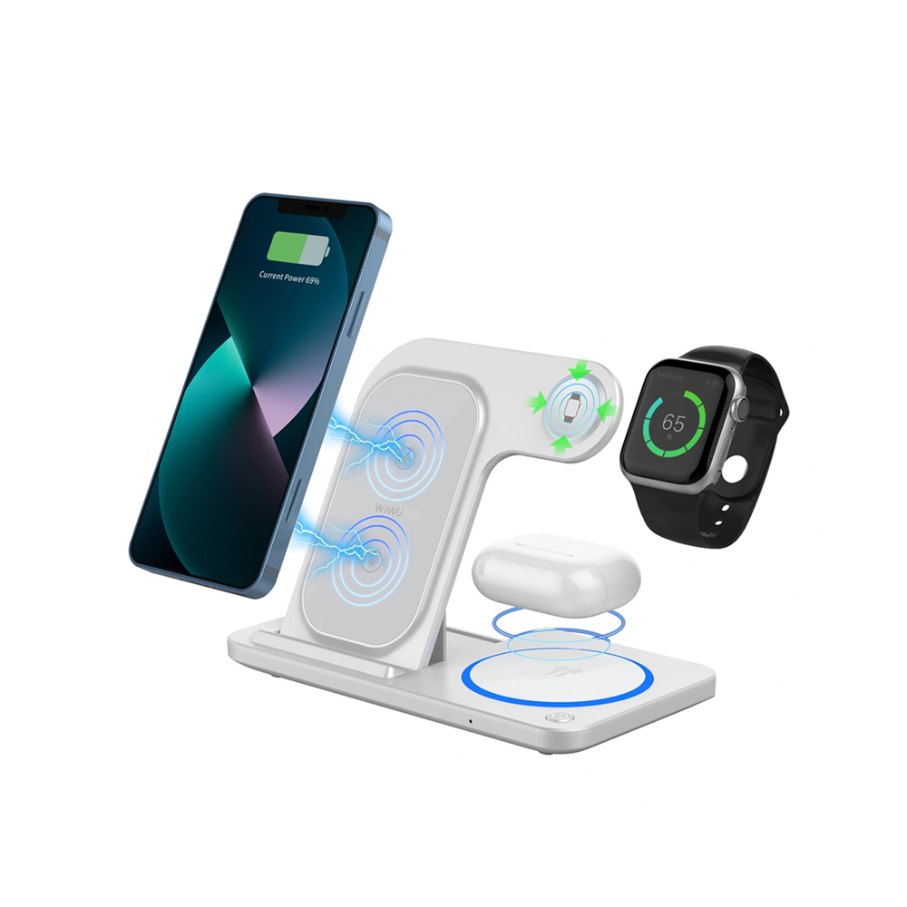 WIWU  Wi-W020, 3 in 1 Folding Wireless Charger 