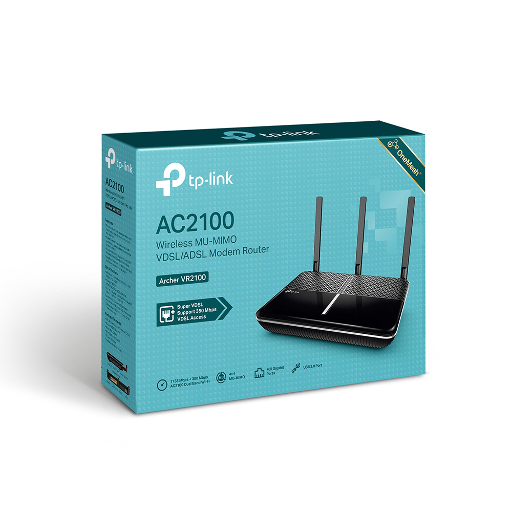 TP-Link Archer VR2100 AC2100 Wi-Fi VDSL/ADSL Modem Router