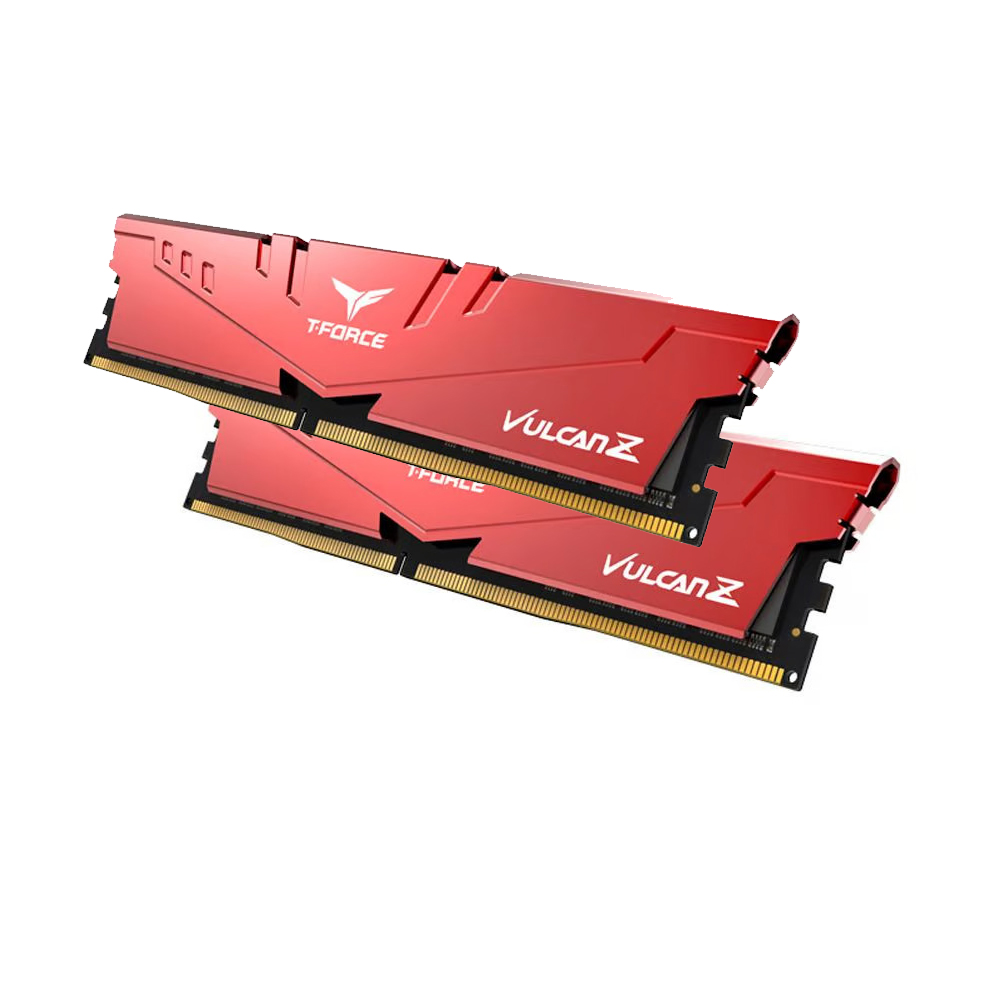 Team T-Force Vulcan Z Red 32GB 2x16GB 3200MHz CL16 DDR4 Gaming Ram (TLZRD432G3200HC16FDC01)