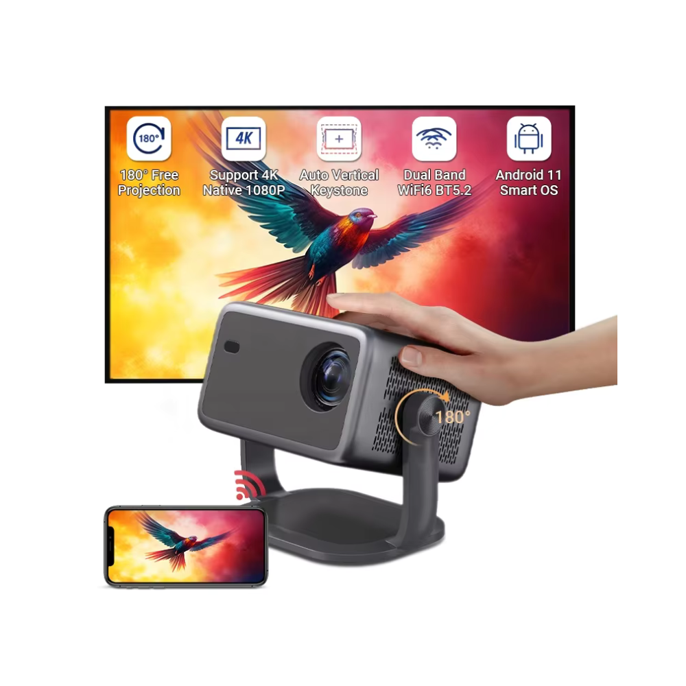 ADAX Life Style L018 Native 1080P Home Theater Projecteur Smart Android 11 Wireless Phone Projector Portable Outdoor Mini Projector (Support 4k)