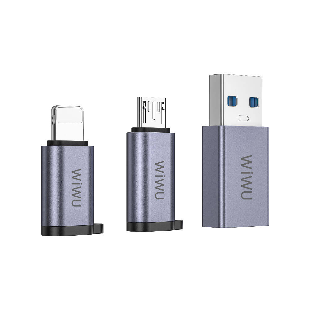 Wiwu Wi-C031 Concise Series 3in1 Type-C to USB-A/Type-C/Lightning Adapter Package