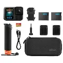 GoPro HERO13 Black Accessory Bundle - Includes The Handler (Floating Hand Grip), 2 Enduro Batteries, 2 Curved Adhesive Mounts, 64GB SanDisk MicroSD Card, Carrying Case