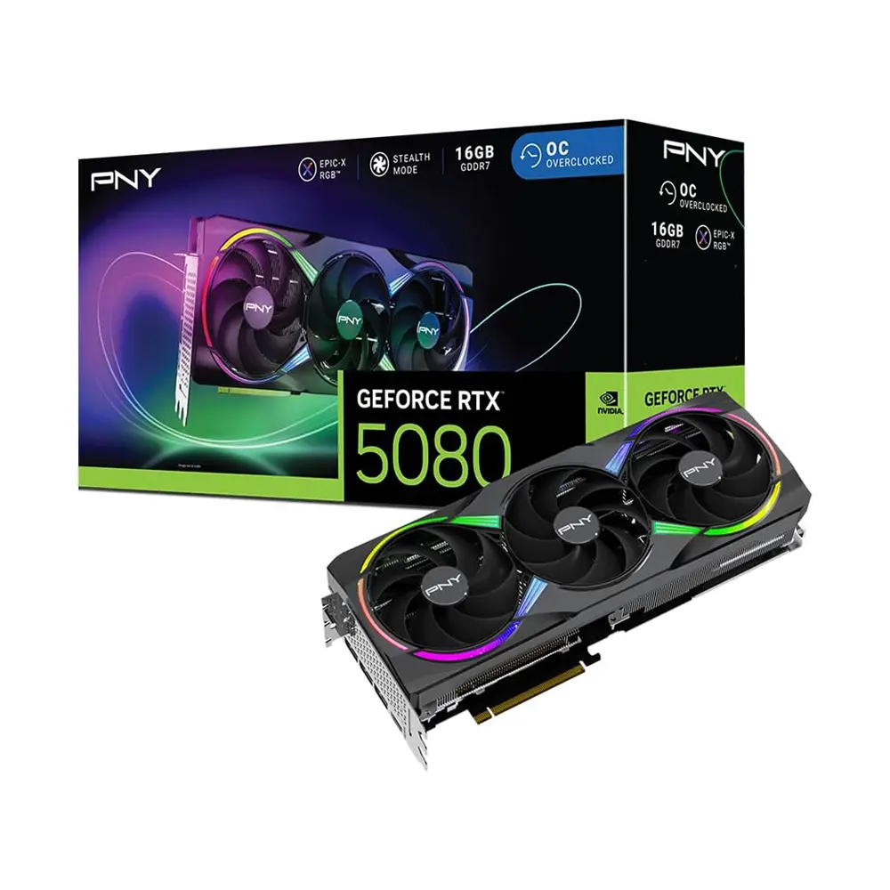 PNY Nvidia GeForce RTX 5080 16GB ARGB GDDR7 256 Bit - Graphic Card