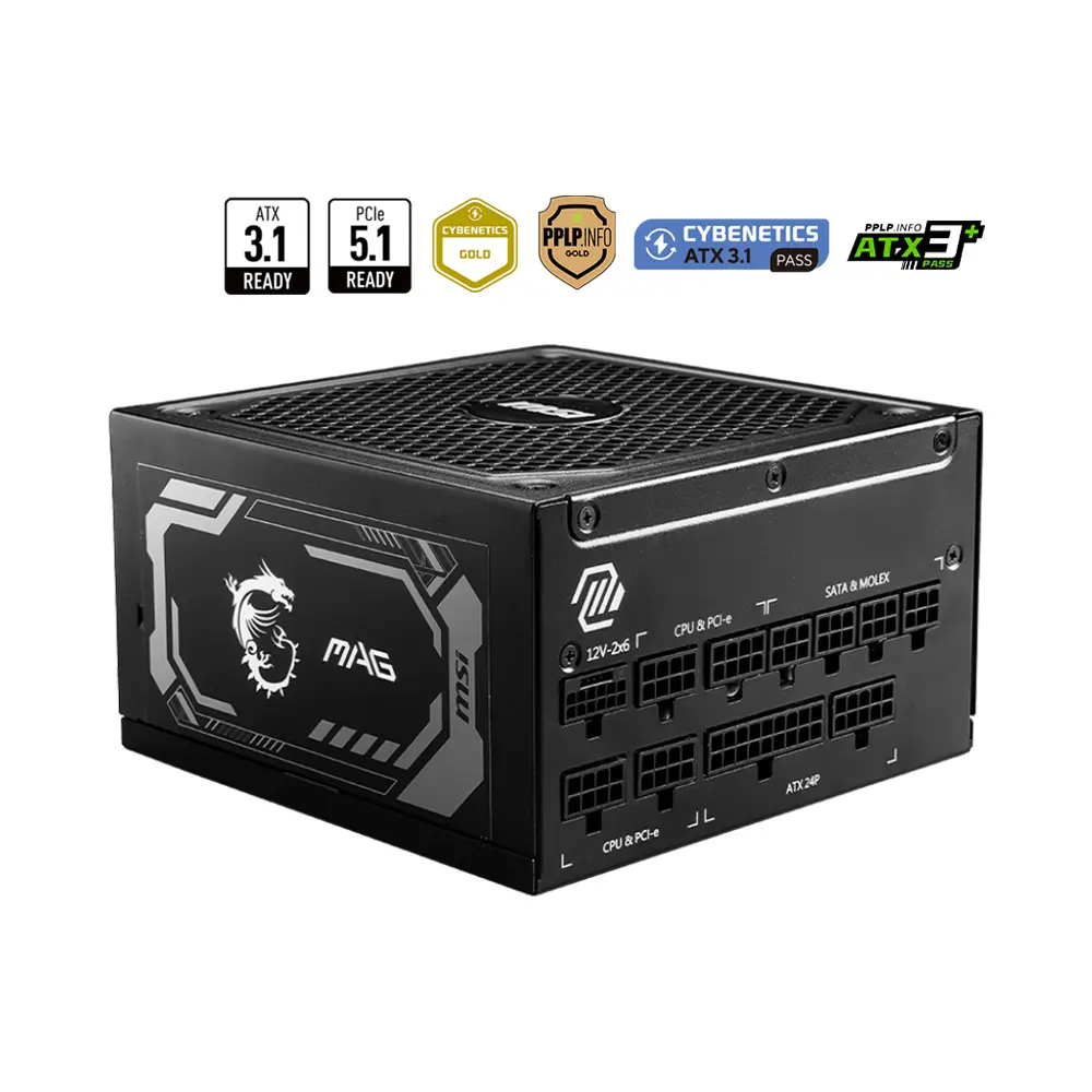 MSI Mag A1250GL PCIE5 1250W 80+ Gold Power Supply