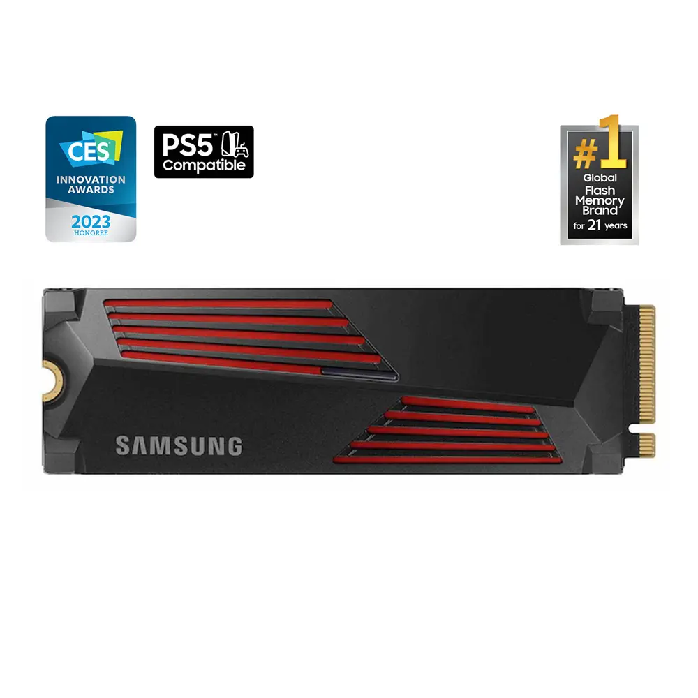 Samsung 990 PRO 1TB SSD with Heatsink PCle M.2 NVMe 7450/6900MB/s MZ-V9P1T0CW (+PS5 Compatible)