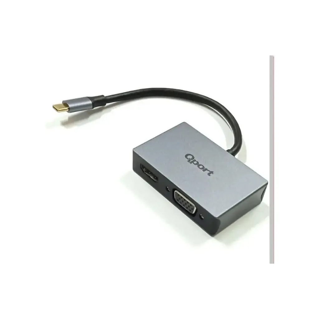 QPORT Q-THV2 TYPE-C TO HDMI/VGA Converter Adaptor
