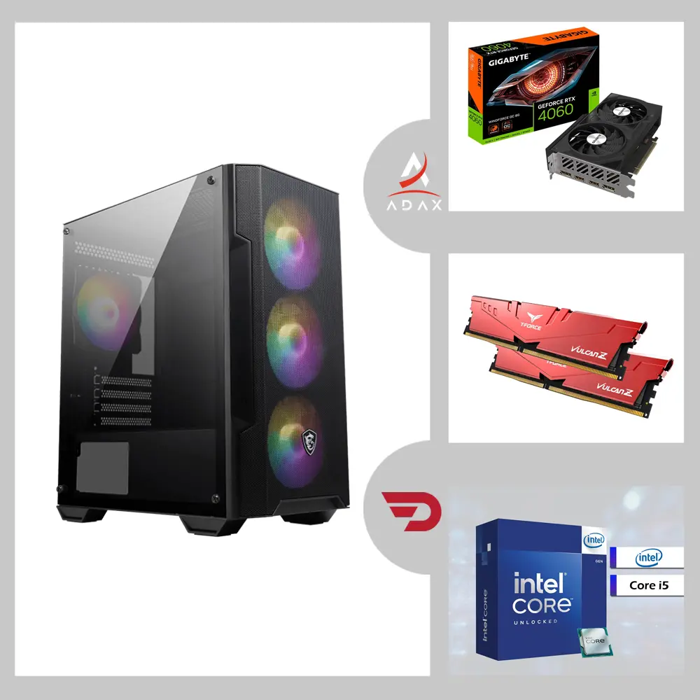 Blaze BL-124B i5-12400F, Nvidia GeForce RTX 4060 GPU, 16GB or 32GB DDR4 RAM, 512GB or 1TB NVMe SSD, MSI H610 Motherboard | Mid Gaming System 