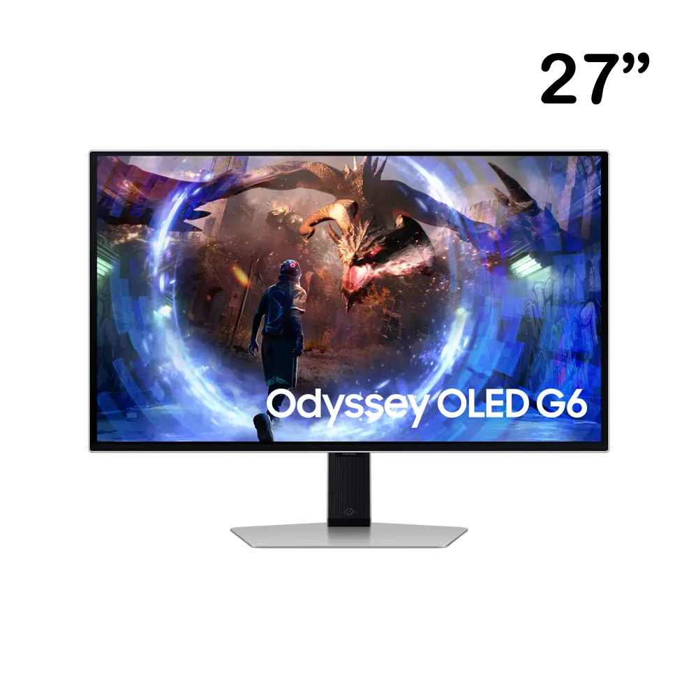 Samsung Odyssey 27" OLED G6 G60SD QHD(2560x1440) 360Hz/0.03ms FreeSync Premium Pro - Silver Gaming Monitor