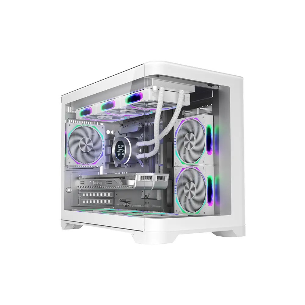 1stPlayer UV6 - Support up to 9 fans White ATX Case