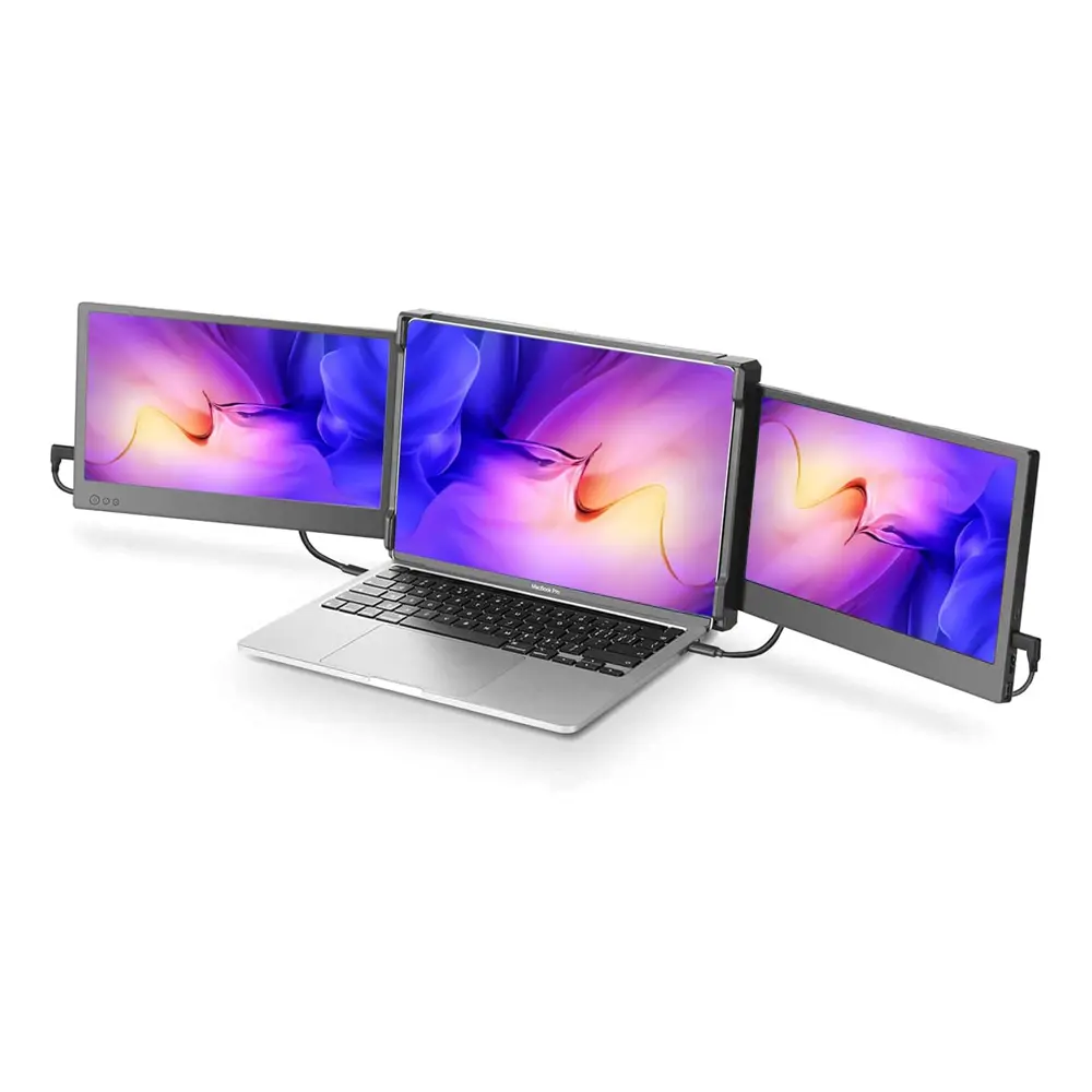 Portable 14" Tri-Screen Laptop Screen Extender (Tri-Monitor)