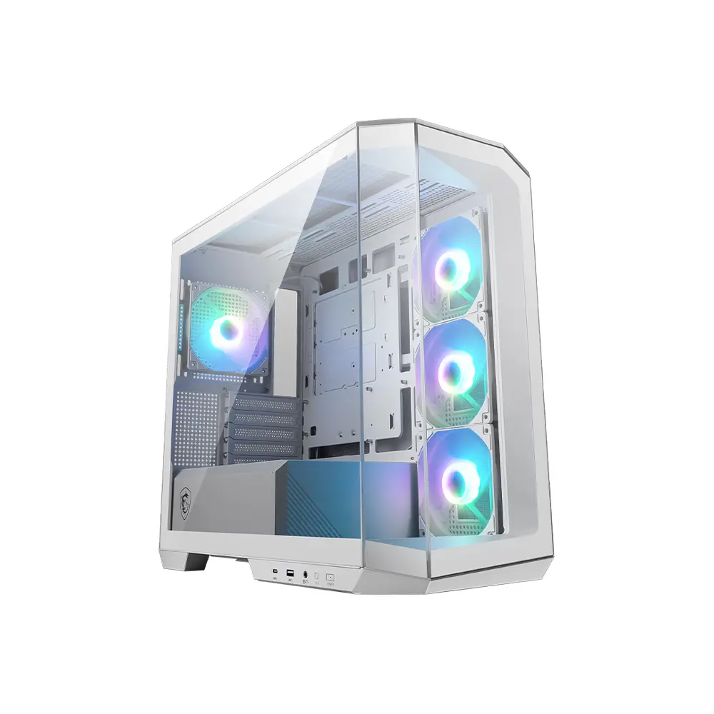 MSI MAG Pano 100R PZ Micro-Tower ARGB White Gaming ATX Case