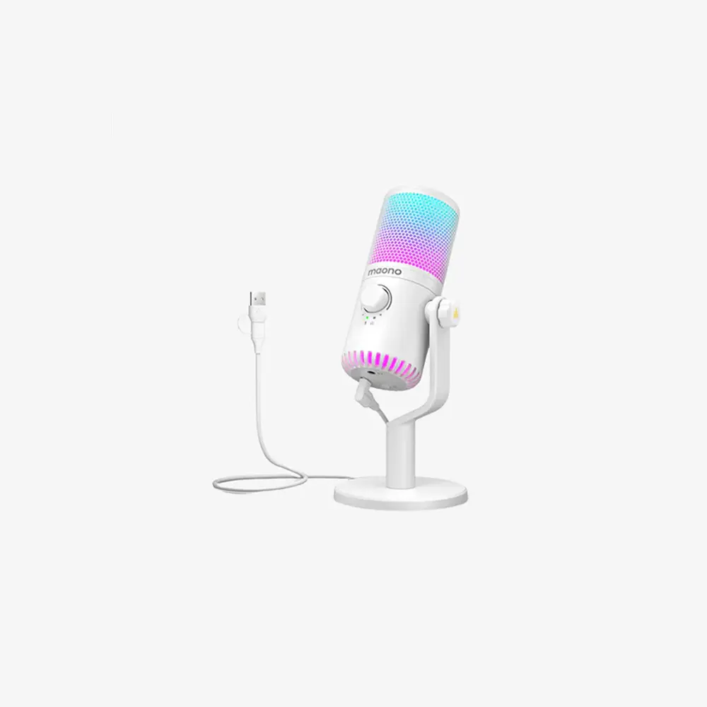 Maono DM30RGB USB Gaming Microphone - White
