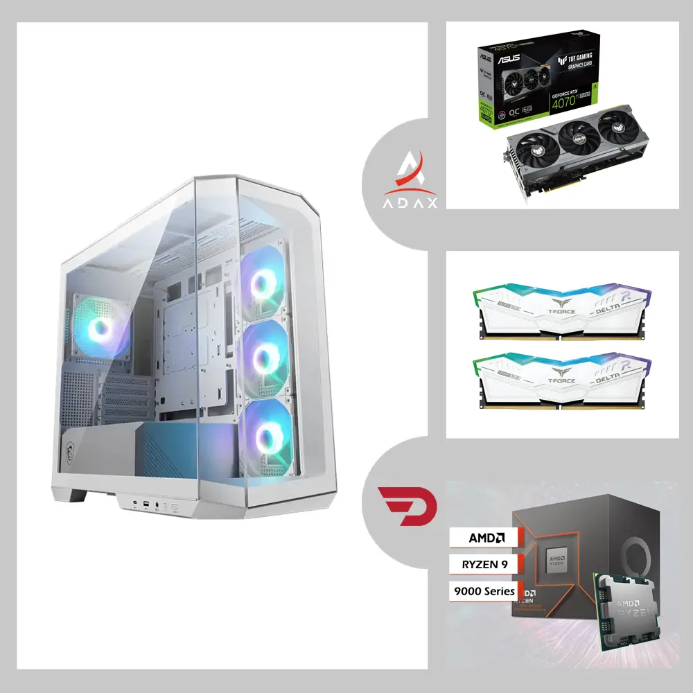 Legend LG-790X Ryzen 9-7900, Nvidia GeForce RTX 4070 Ti Super GPU, 32GB DDR5 7600MHz RAM, 2TB NVMe SSD, Asus B650 Motherboard, Liquid Cooler, 750W PSU | High-End Gaming System