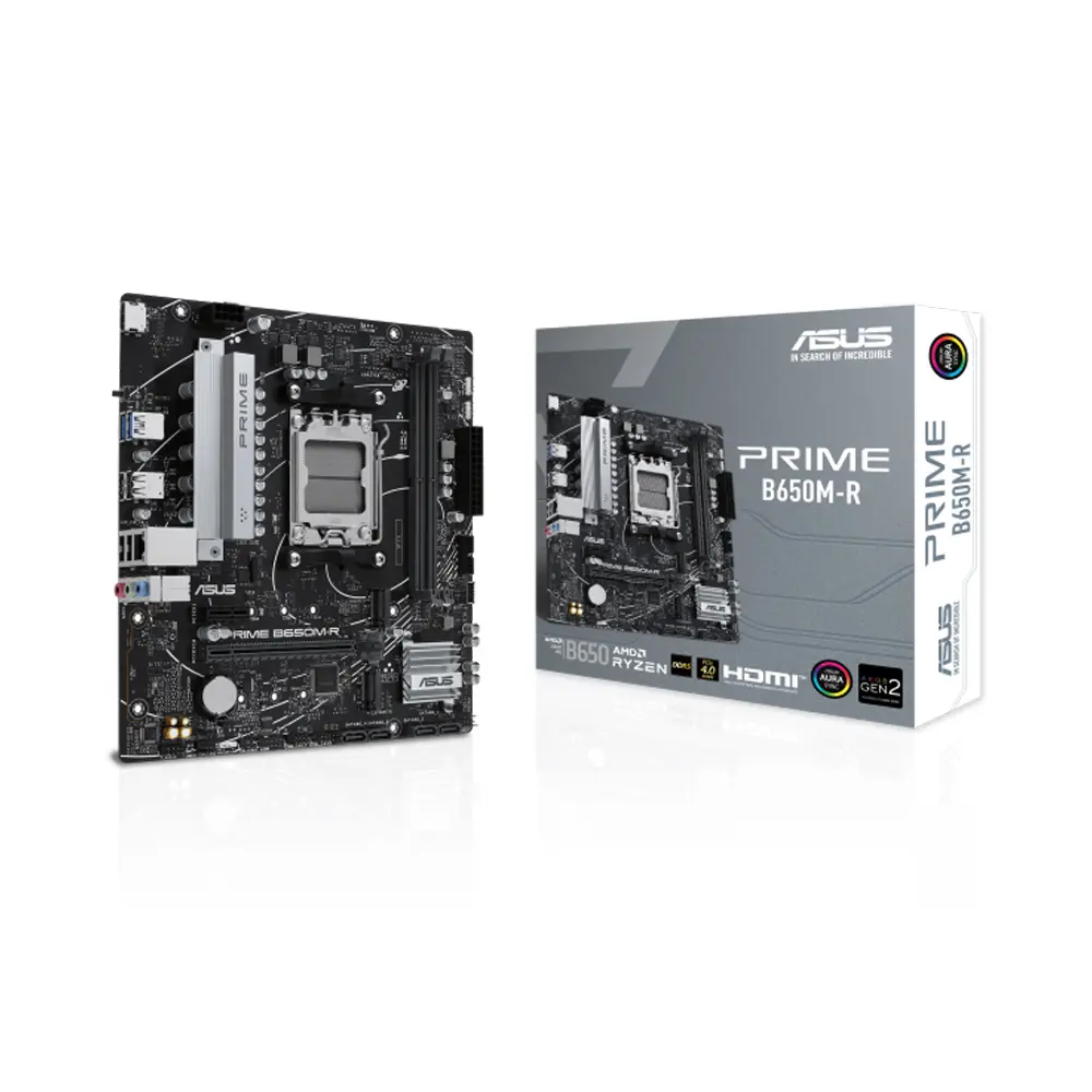 ASUS PRIME B650M-R AMD AM5 DDR5 7200 HDMI 2xM2 USB3.2 mATX - Motherboard