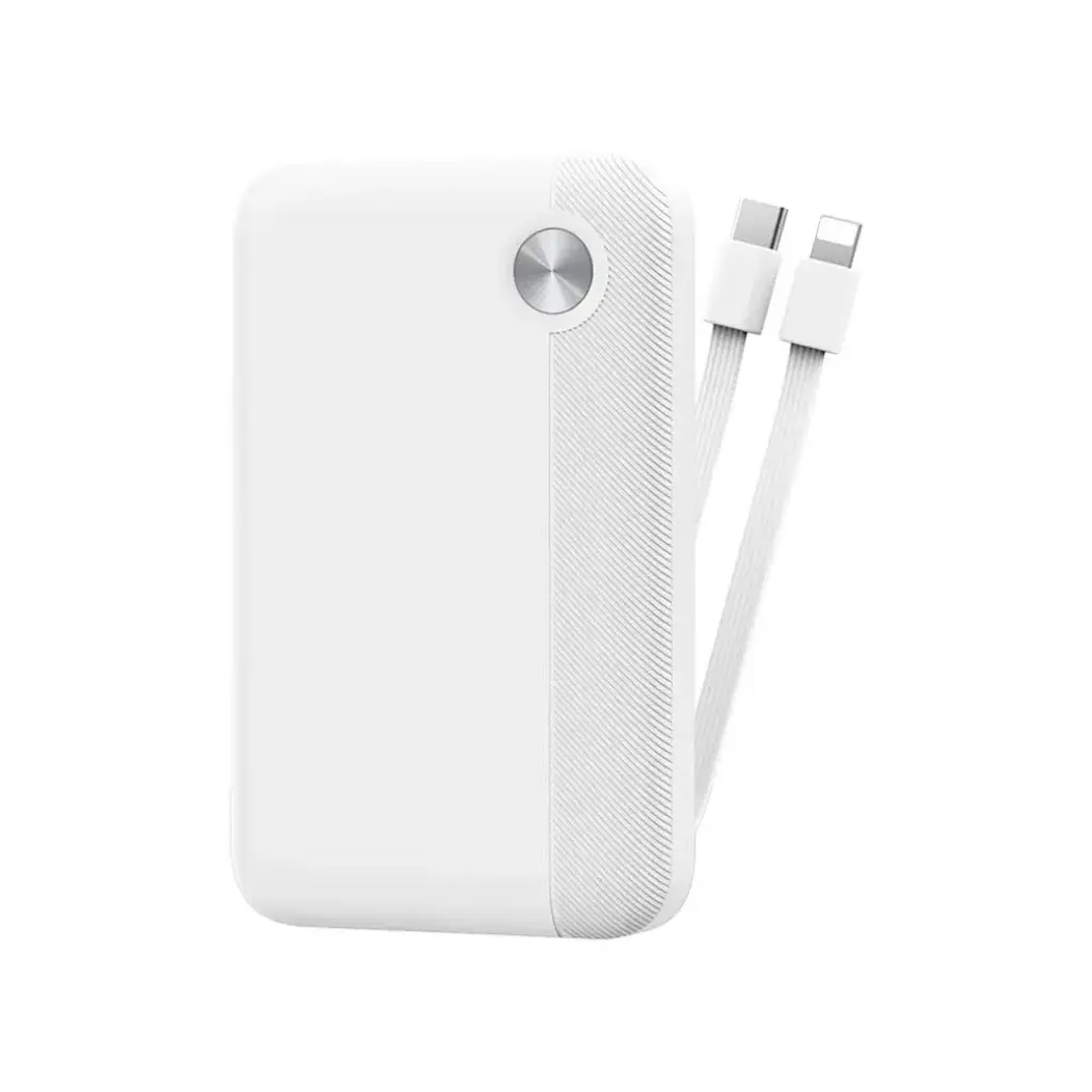 WiWU Wi-P060 Endurance Built-in Dual Cable 10000mAh White Power bank
